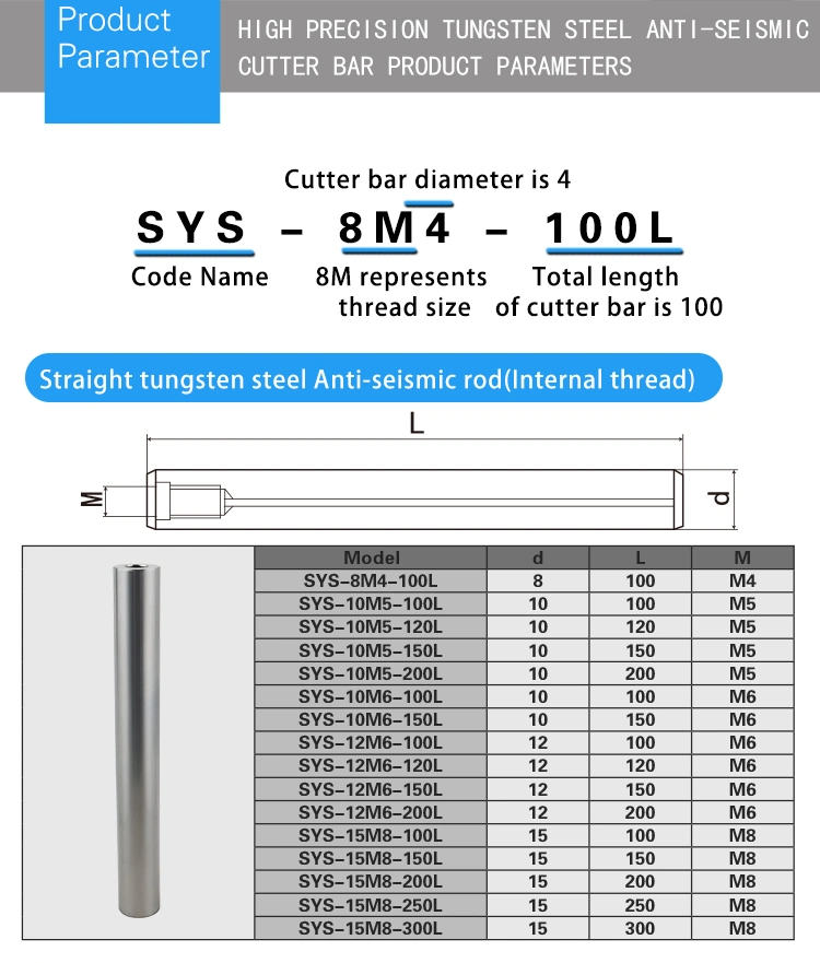 CNC Milling Cutter Bar Anti-Shock Tungsten Carbide Boring Cutter Bar