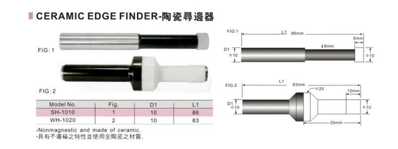 Ceramic Edge Finder Vps-301c Vertex CNC Mechanical Edge Finder